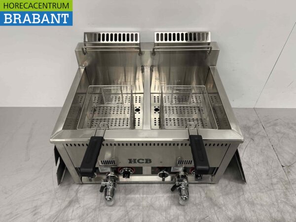 RVS Dubbele Friteuse Frituur 2 x 21 liter Gas Horeca - Afbeelding 7