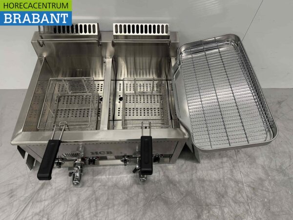 RVS Dubbele Friteuse Frituur 2 x 21 liter Gas Horeca - Afbeelding 9