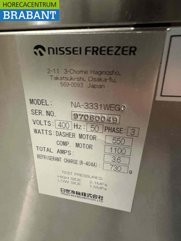 RVS Nissei Softijsmachine Milkshake NA3331 NA-3331 400V Horeca - Afbeelding 6
