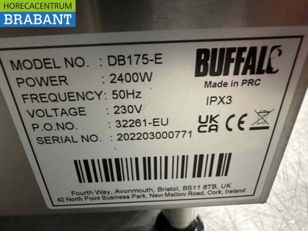 RVS Buffalo DB175 Doorloop toaster Broodrooster Conveyor oven 400 stuks 230V Horeca - Afbeelding 6