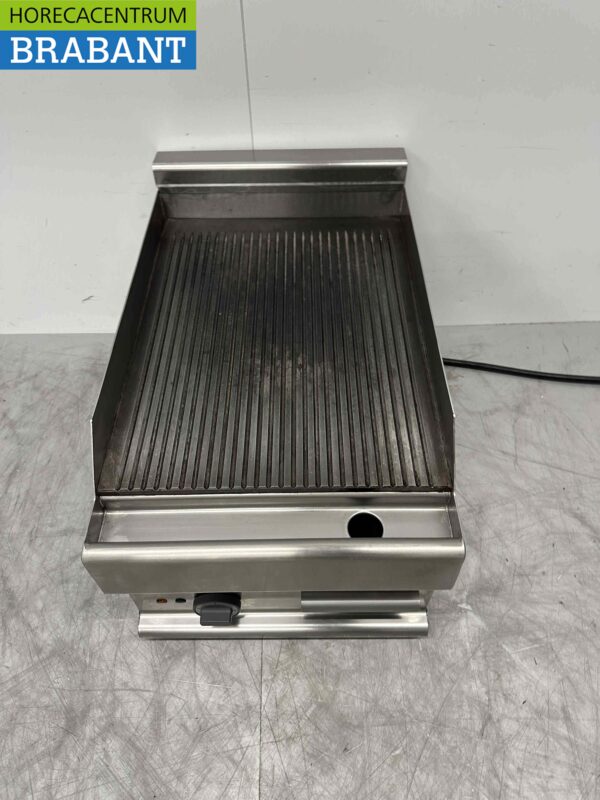 RVS Modular Bakplaat Grillplaat Geribbeld plancha 40 cm 400V Horeca - Afbeelding 2