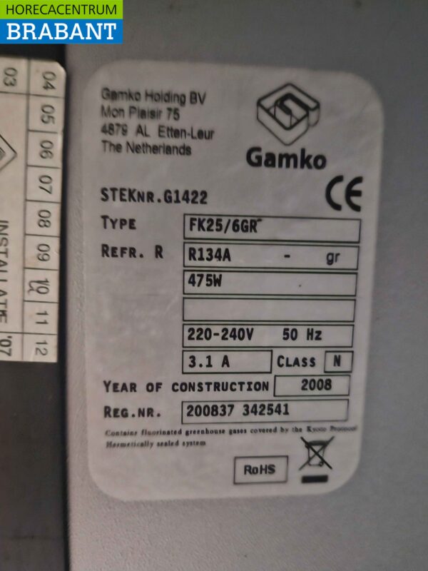 Gamko FK25/6GR Fustenkoeler Fustenkoeling 111 cm 230V Horeca - Afbeelding 5