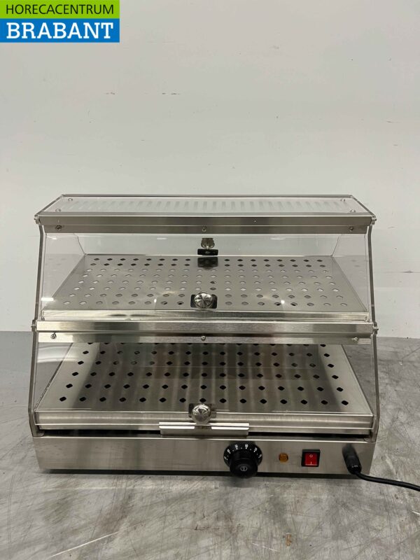 RVS Warmhoudvitrine 4 kleppen 50 cm 230V Horeca - Afbeelding 4