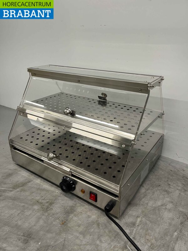RVS Warmhoudvitrine 4 kleppen 50 cm 230V Horeca - Afbeelding 5