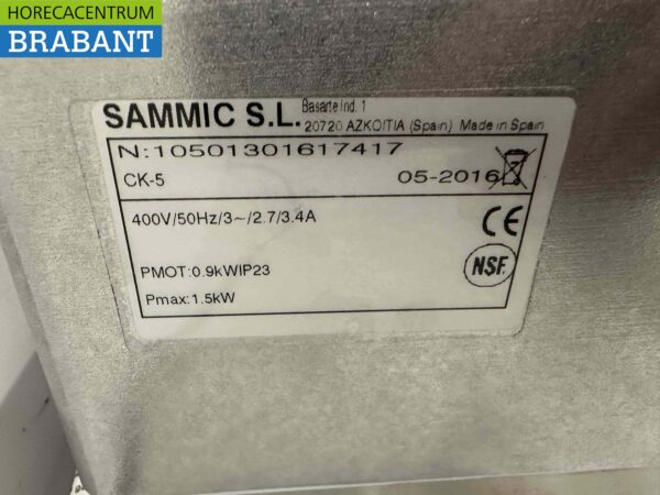 Sammic CK-5 Cutter Food Processor 400V Horeca - Afbeelding 7