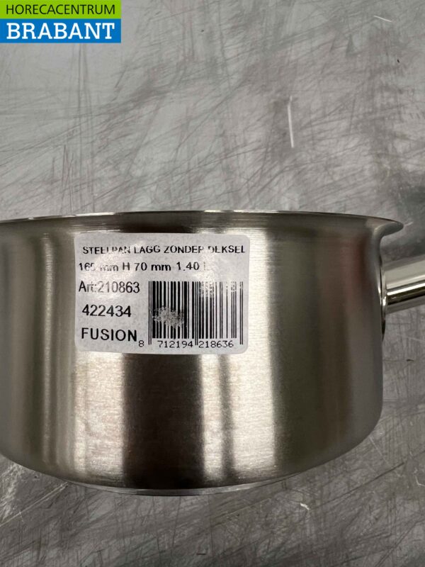 RVS Fusion Professionele Steelpan Kookpan Pan 18 x 36,5 cm 1,4 liter Horeca - Afbeelding 3