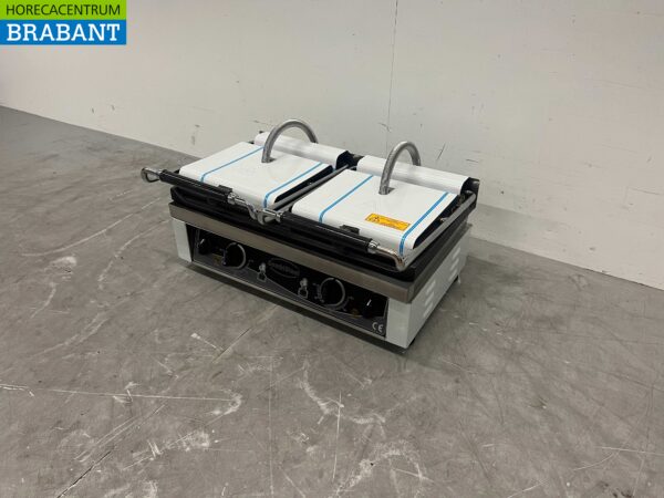 RVS Combisteel Dubbele Contactgrill Paninigrill Grill XXL Glad / Ribbel 230V Horeca - Afbeelding 3