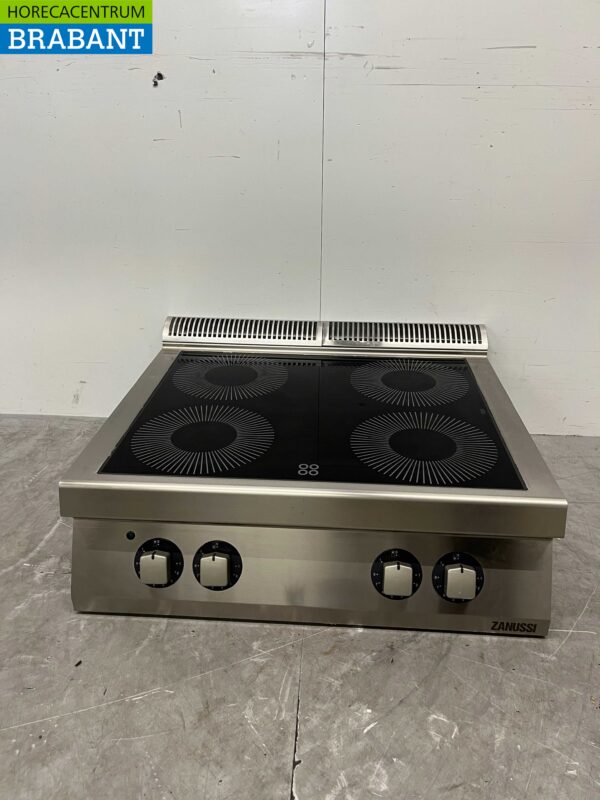 RVS Zanussi Infrarood keramisch fornuis kookplaat 4 pitten 8,8 kW 400V 80 cm Horeca
