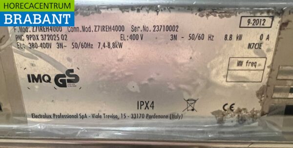 RVS Zanussi Infrarood keramisch fornuis kookplaat 4 pitten 8,8 kW 400V 80 cm Horeca - Afbeelding 5