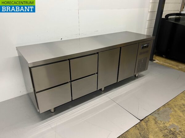 RVS Coreco Premium koelwerkbank 4 laden en 2 deuren 1/1 gastronorm 224,5 cm Horeca - Afbeelding 2