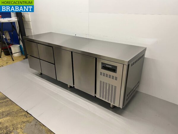 RVS Coreco Premium koelwerkbank 4 laden en 2 deuren 1/1 gastronorm 224,5 cm Horeca - Afbeelding 3