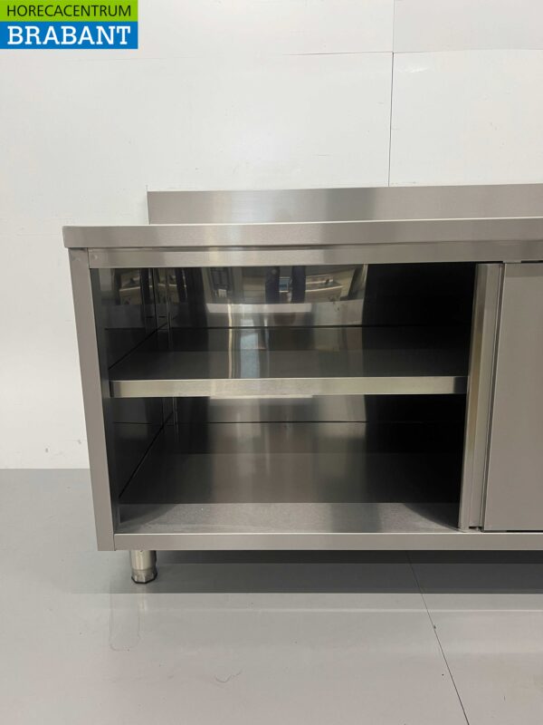 RVS Werkkast Kast 2 schuifdeuren Premium-line 180 cm Horeca - Afbeelding 4