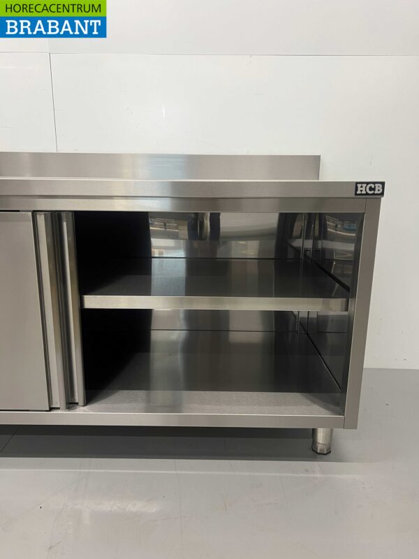 RVS Werkkast Kast 2 schuifdeuren Premium-line 180 cm Horeca - Afbeelding 5