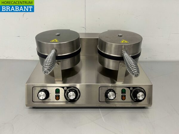 RVS Dubbel Wafelijzer met timer 230V Horeca