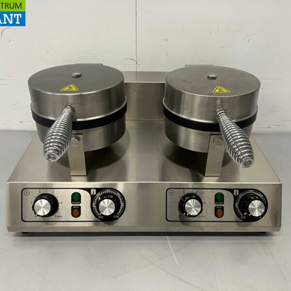 RVS Dubbel Wafelijzer met timer 230V Horeca