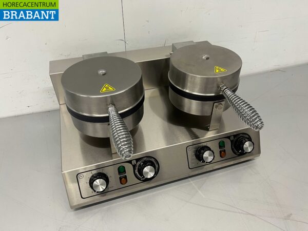 RVS Dubbel Wafelijzer met timer 230V Horeca - Afbeelding 2