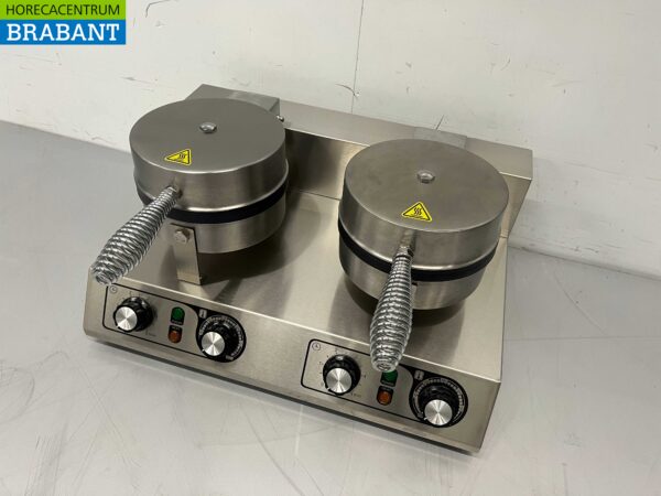 RVS Dubbel Wafelijzer met timer 230V Horeca - Afbeelding 3
