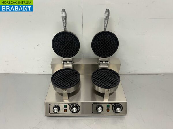 RVS Dubbel Wafelijzer met timer 230V Horeca - Afbeelding 4