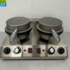 RVS Dubbel Wafelijzer met timer stroopwafel ijshoorn 230V Horeca