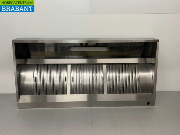 RVS Afzuigkap Dampkap met lamellen filters Premium-line 200 cm Schuin model Horeca
