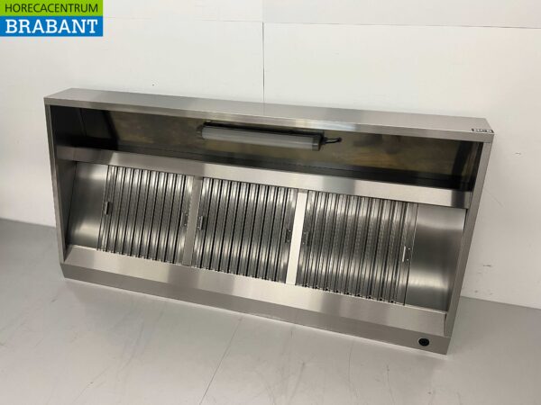 RVS Afzuigkap Dampkap met lamellen filters Premium-line 200 cm Schuin model Horeca - Afbeelding 3