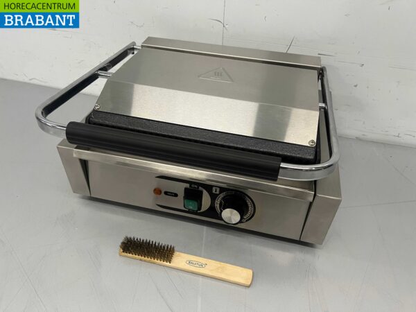 RVS HCB Contactgrill Paninigrill Grill Geribbeld/glad 230V Horeca - Afbeelding 3