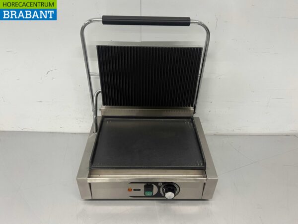 RVS HCB Contactgrill Paninigrill Grill Geribbeld/glad 230V Horeca - Afbeelding 4