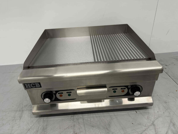 RVS Grillplaat Bakplaat 1/2 Geribbelde bakplaat 60 cm 400V Horeca