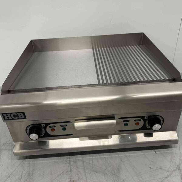 RVS Grillplaat Bakplaat 1/2 Geribbelde bakplaat 60 cm 400V Horeca