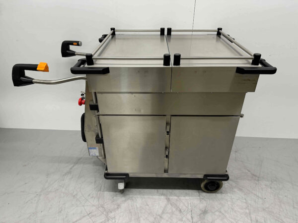 RVS Hupfer Cateringwagen Zelfrijdend Accu warmhoudkast bain marie 10 x 1/1 GN 230V Horeca