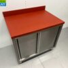 RVS Polyethyleen PE Werkkast Kast Snijtafel Premium-line 2 schuifdeuren 100 cm Horeca Slagerij - Afbeelding 3