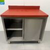 RVS Polyethyleen PE Werkkast Kast Snijtafel Premium-line 2 schuifdeuren 100 cm Horeca Slagerij - Afbeelding 4