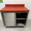RVS Polyethyleen PE Werkkast Kast Snijtafel Premium-line 2 schuifdeuren 100 cm Horeca Slagerij - Afbeelding 5