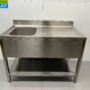 RVS  Spoeltafel spoelbak Gelast model Premium-line 120 cm Horeca