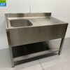 RVS  Spoeltafel spoelbak Gelast model Premium-line 120 cm Horeca - Afbeelding 2