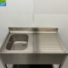 RVS  Spoeltafel spoelbak Gelast model Premium-line 120 cm Horeca - Afbeelding 4