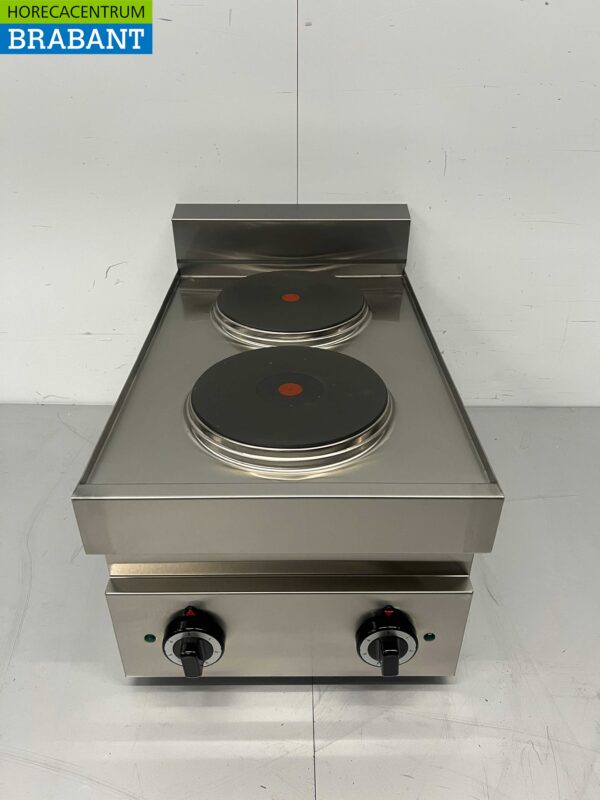 RVS  2 pits elektrisch fornuis kookplaat 650 Series 40 cm 400V Horeca