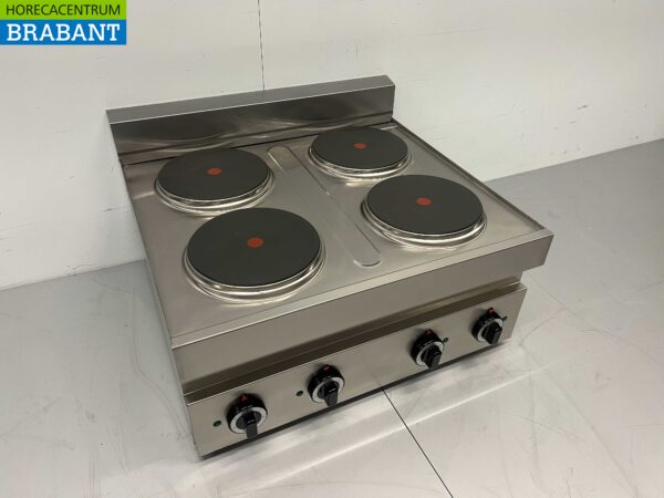 RVS  4 pits elektrisch fornuis kookplaat 650 Series 70 cm 400V Horeca - Afbeelding 2