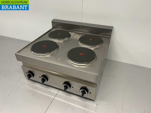 RVS  4 pits elektrisch fornuis kookplaat 650 Series 70 cm 400V Horeca - Afbeelding 3