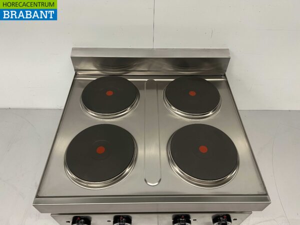 RVS  4 pits elektrisch fornuis kookplaat 650 Series 70 cm 400V Horeca - Afbeelding 4