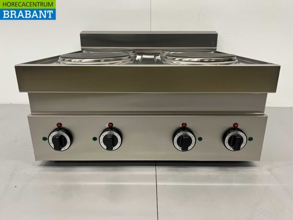 RVS  4 pits elektrisch fornuis kookplaat 650 Series 70 cm 400V Horeca - Afbeelding 5
