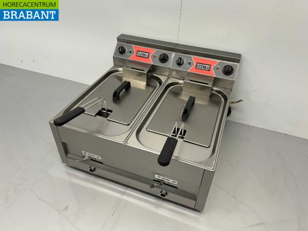 HCB RVS Dubbele Friteuse Frituur 2 x 12 Liter Premium-line 400V Horeca - Afbeelding 3