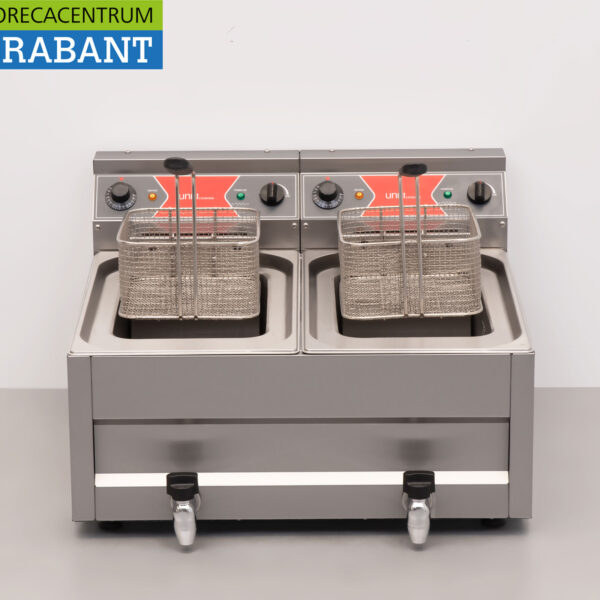 HCB RVS Dubbele Friteuse Frituur 2 x 12 Liter Premium-line 400V Horeca