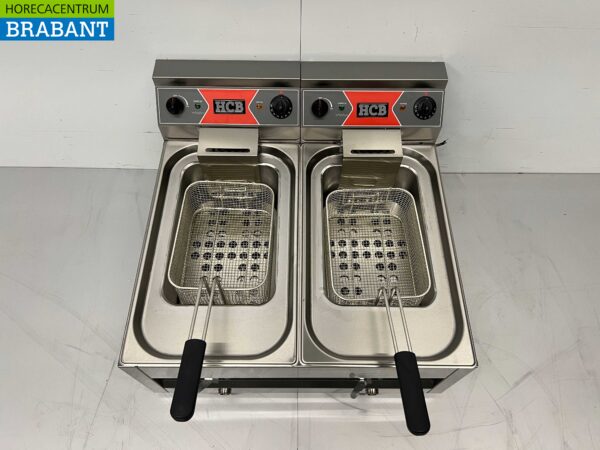 HCB RVS Dubbele Friteuse Frituur 2 x 12 Liter Premium-line 400V Horeca - Afbeelding 4