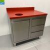 RVS Polyethylene PE Snijtafel Haringtafel Werkkast Werktafel Afvalbak en 3 laden 100 cm Horeca - Afbeelding 2