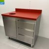 RVS Polyethylene PE Snijtafel Haringtafel Werkkast Werktafel Afvalbak en 3 laden 100 cm Horeca - Afbeelding 3