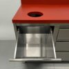 RVS Polyethylene PE Snijtafel Haringtafel Werkkast Werktafel Afvalbak en 3 laden 100 cm Horeca - Afbeelding 4