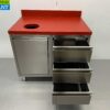 RVS Polyethylene PE Snijtafel Haringtafel Werkkast Werktafel Afvalbak en 3 laden 100 cm Horeca - Afbeelding 5