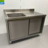 RVS Spoeltafel spoelbak 2 schuifdeuren Premium-line 120 cm Horeca - Afbeelding 2