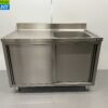 RVS Spoeltafel spoelbak schuifdeuren Premium-line 120 cm Horeca